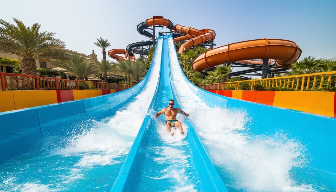 Exciting water slides at Aquaventure World Dubai